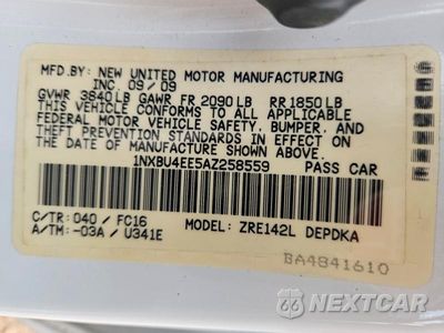 Zdjęcie 12 z 12 samochodu: 2010 TOYOTA COROLLA LE VIN:1NXBU4EE5AZ258559 - miniatura