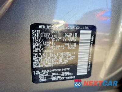 Zdjęcie 13 z 13 samochodu: 2016 NISSAN QUEST 3.5 SV VIN:JN8AE2KP3G9154272 - miniatura