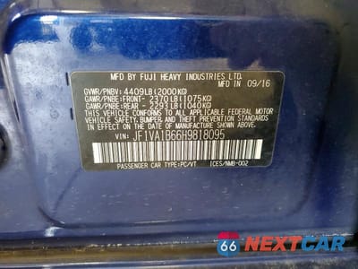 Zdjęcie 13 z 13 samochodu: 2017 SUBARU WRX VIN:JF1VA1B66H9818095 - miniatura