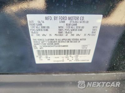 Zdjęcie 12 z 12 samochodu: 2016 FORD EXPLORER XLT VIN:1FM5K8DH7GGD34893 - miniatura