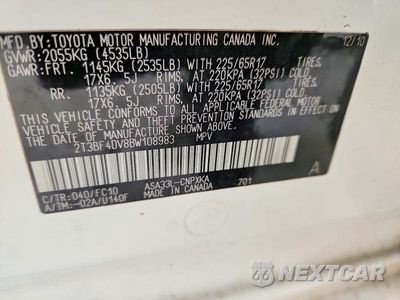 Zdjęcie 12 z 12 samochodu: 2011 TOYOTA RAV4 BASE VIN:2T3BF4DV8BW108983 - miniatura