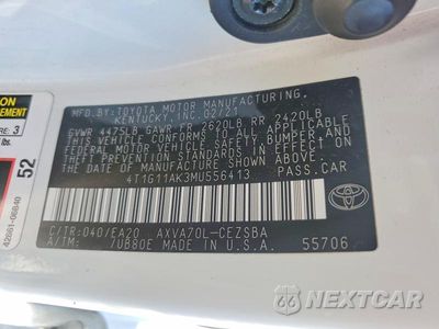 Zdjęcie 12 z 12 samochodu: 2021 TOYOTA CAMRY SE VIN:4T1G11AK3MU556413 - miniatura
