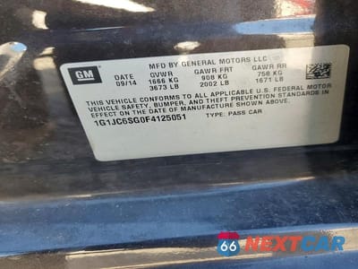 Zdjęcie 12 z 12 samochodu: 2015 CHEVROLET SONIC LT VIN:1G1JC6SG0F4125051 - miniatura