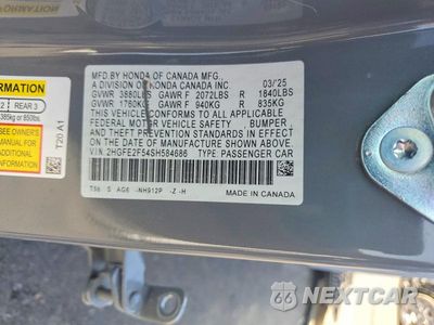 Zdjęcie 12 z 12 samochodu: 2025 HONDA CIVIC SPORT VIN:2HGFE2F54SH584686 - miniatura