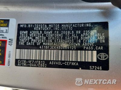 Zdjęcie 12 z 12 samochodu: 2011 TOYOTA CAMRY BASE VIN:4T1BF3EK4BU684125 - miniatura