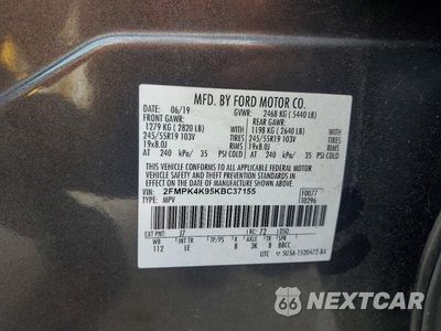 Zdjęcie 13 z 13 samochodu: 2019 FORD EDGE TITANIUM VIN:2FMPK4K95KBC37155 - miniatura