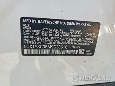 Zdjęcie 13 z 13 samochodu: 2021 BMW X3 SDRIVE30I VIN:5UXTY3C08M9G38616 - miniatura