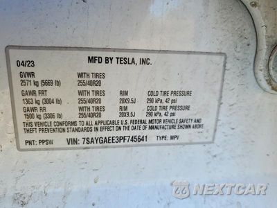 Zdjęcie 12 z 12 samochodu: 2023 TESLA MODEL Y VIN:7SAYGAEE3PF745641 - miniatura