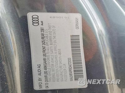 Zdjęcie 13 z 13 samochodu: 2013 AUDI A5 PREMIUM VIN:WAUMFAFR9DA072033 - miniatura