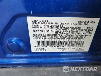 Zdjęcie 12 z 12 samochodu: 2015 MITSUBISHI OUTLANDER SPORT VIN:4A4AP3AU3FE006298 - miniatura