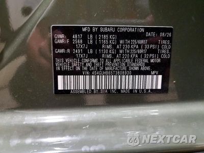 Zdjęcie 12 z 12 samochodu: 2026 SUBARU CROSSTREK VIN:4S4GUHB65T3808930 - miniatura