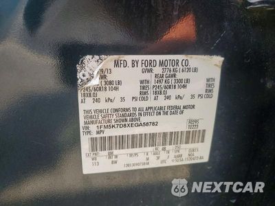 Zdjęcie 13 z 13 samochodu: 2014 FORD EXPLORER XLT VIN:1FM5K7D8XEGA58782 - miniatura