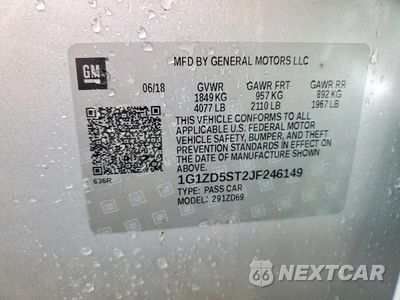 Zdjęcie 12 z 12 samochodu: 2018 CHEVROLET MALIBU LT VIN:1G1ZD5ST2JF246149 - miniatura