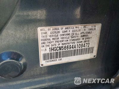 Zdjęcie 12 z 12 samochodu: 2004 HONDA ACCORD EX VIN:1HGCM56694A109472 - miniatura