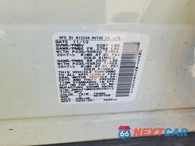 Zdjęcie 14 z 14 samochodu: 2014 NISSAN MURANO LE VIN:JN8AZ1MW0EW509013 - miniatura