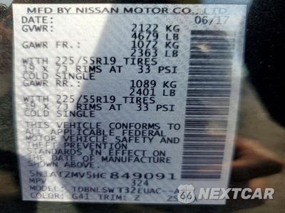 Zdjęcie 13 z 13 samochodu: 2017 NISSAN ROGUE SL VIN:5N1AT2MV5HC849091 - miniatura