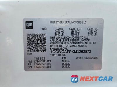 Zdjęcie 13 z 13 samochodu: 2021 CHEVROLET EXPRESS G2500 VIN:1GCWGAFPXM1263872 - miniatura