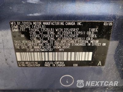 Zdjęcie 12 z 12 samochodu: 2009 TOYOTA RAV4 BASE VIN:2T3BF33V29W007587 - miniatura