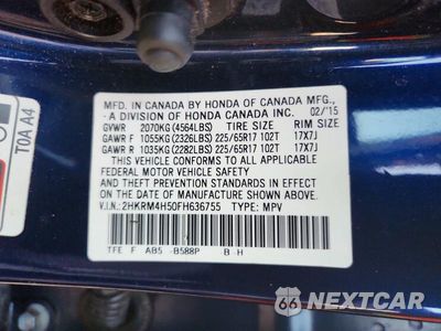 Zdjęcie 13 z 13 samochodu: 2015 HONDA CR-V EX VIN:2HKRM4H50FH636755 - miniatura