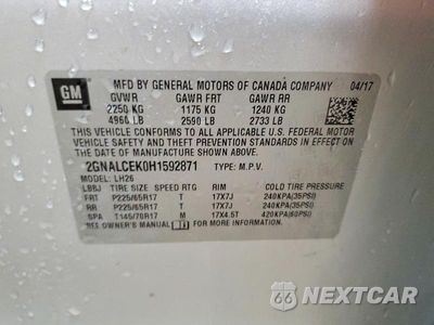 Zdjęcie 13 z 13 samochodu: 2017 CHEVROLET EQUINOX LT VIN:2GNALCEK0H1592871 - miniatura