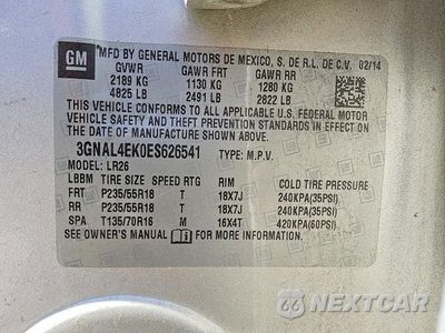 Zdjęcie 13 z 13 samochodu: 2014 CHEVROLET CAPTIVA LTZ VIN:3GNAL4EK0ES626541 - miniatura