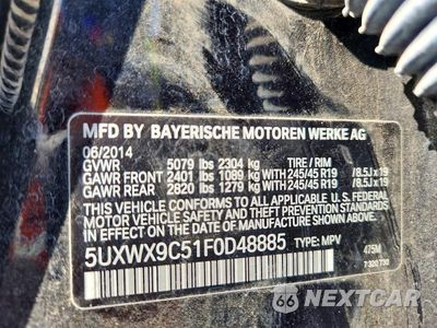 Zdjęcie 13 z 13 samochodu: 2015 BMW X3 XDRIVE28I VIN:5UXWX9C51F0D48885 - miniatura