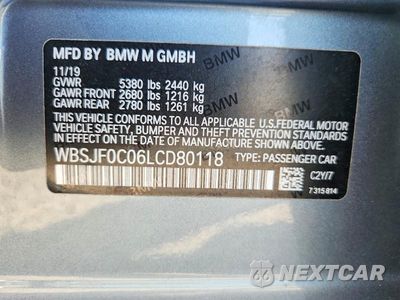 Zdjęcie 13 z 13 samochodu: 2020 BMW M5 BASE VIN:WBSJF0C06LCD80118 - miniatura