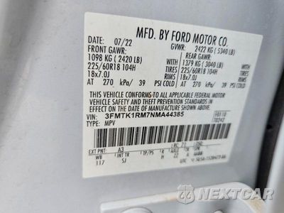 Zdjęcie 13 z 13 samochodu: 2022 FORD MUSTANG MACH-E SELECT VIN:3FMTK1RM7NMA44385 - miniatura