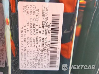 Zdjęcie 13 z 13 samochodu: 2026 HONDA CR-V EXL VIN:5J6RS4H72TL005109 - miniatura