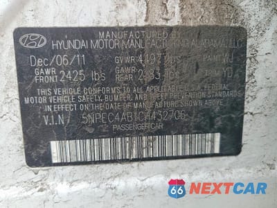 Zdjęcie 13 z 13 samochodu: 2012 HYUNDAI SONATA LIMITED 2.0T VIN:5NPEC4AB1CH432706 - miniatura