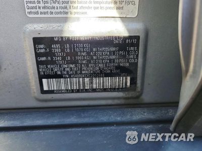 Zdjęcie 13 z 13 samochodu: 2012 SUBARU OUTBACK 3.6R LIMITED VIN:4S4BRDKC4C2252688 - miniatura