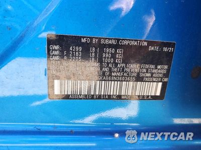 Zdjęcie 12 z 12 samochodu: 2022 SUBARU IMPREZA VIN:4S3GKAB68N3603655 - miniatura