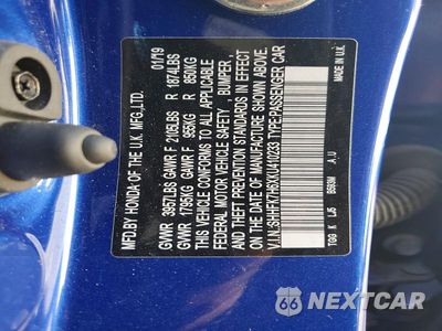 Zdjęcie 12 z 12 samochodu: 2019 HONDA CIVIC EX VIN:SHHFK7H6XKU410233 - miniatura