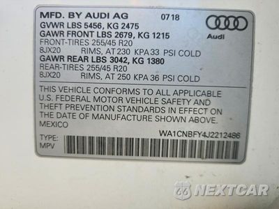 Zdjęcie 14 z 14 samochodu: 2018 AUDI Q5 PRESTIGE VIN:WA1CNBFY4J2212486 - miniatura