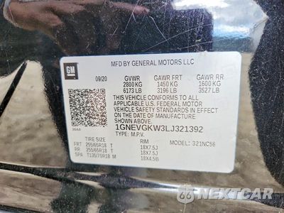 Zdjęcie 13 z 13 samochodu: 2020 CHEVROLET TRAVERSE LT VIN:1GNEVGKW3LJ321392 - miniatura