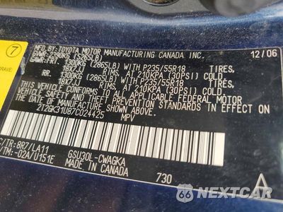 Zdjęcie 13 z 13 samochodu: 2007 LEXUS RX 350 VIN:2T2GK31U87C024425 - miniatura