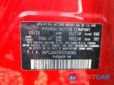Zdjęcie 13 z 13 samochodu: 2019 HYUNDAI ACCENT SEL VIN:3KPC24A35KE056565 - miniatura