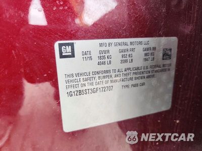 Zdjęcie 12 z 12 samochodu: 2016 CHEVROLET MALIBU LS VIN:1G1ZB5ST3GF172707 - miniatura