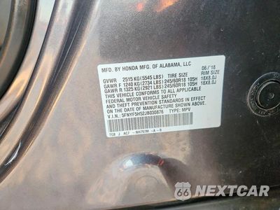 Zdjęcie 13 z 13 samochodu: 2018 HONDA PILOT EXL VIN:5FNYF5H52JB030876 - miniatura
