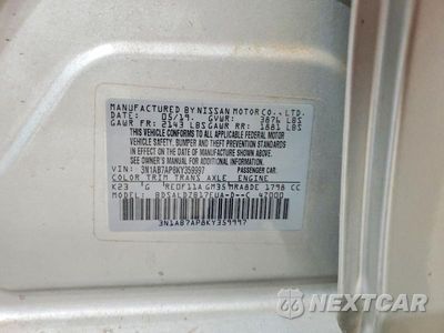 Zdjęcie 13 z 13 samochodu: 2019 NISSAN SENTRA SV VIN:3N1AB7AP8KY359997 - miniatura