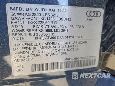 Zdjęcie 14 z 14 samochodu: 2025 AUDI Q6 E-TRON PREMIUM PLUS VIN:WA122BGF5SA022222 - miniatura