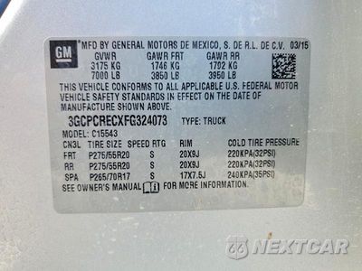 Zdjęcie 12 z 12 samochodu: 2015 CHEVROLET SILVERADO C1500 LT VIN:3GCPCRECXFG324073 - miniatura