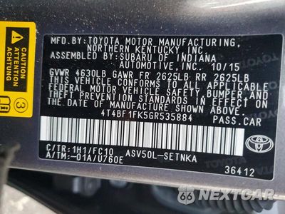 Zdjęcie 13 z 13 samochodu: 2016 TOYOTA CAMRY LE VIN:4T4BF1FK5GR535884 - miniatura