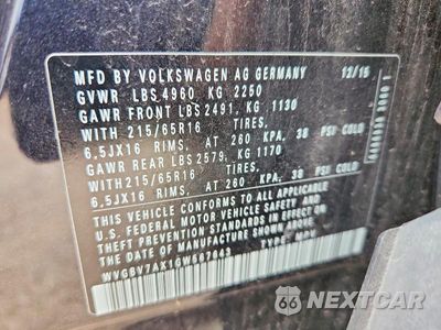 Zdjęcie 12 z 12 samochodu: 2016 VOLKSWAGEN TIGUAN S VIN:WVGBV7AX1GW567643 - miniatura