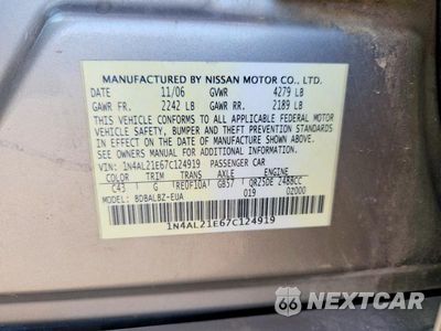 Zdjęcie 13 z 13 samochodu: 2007 NISSAN ALTIMA 2.5 VIN:1N4AL21E67C124919 - miniatura
