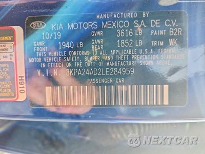 Zdjęcie 12 z 12 samochodu: 2020 KIA RIO S VIN:3KPA24AD2LE284959 - miniatura