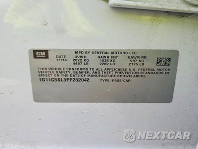 Zdjęcie 12 z 12 samochodu: 2015 CHEVROLET MALIBU 1LT VIN:1G11C5SL3FF232042 - miniatura