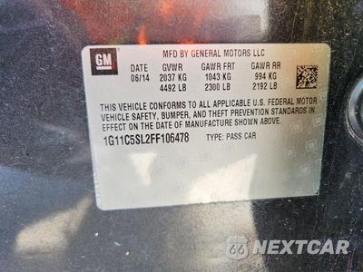 Zdjęcie 12 z 12 samochodu: 2015 CHEVROLET MALIBU 1LT VIN:1G11C5SL2FF106478 - miniatura