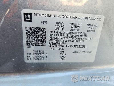Zdjęcie 13 z 13 samochodu: 2021 GMC SIERRA K1500 SLT VIN:3GTU9DET7MG211182 - miniatura