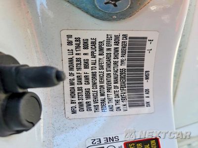 Zdjęcie 13 z 13 samochodu: 2010 HONDA CIVIC EX VIN:19XFA1F8XAE082855 - miniatura